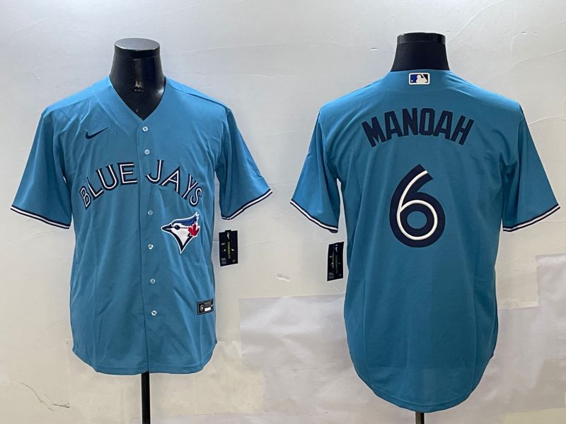 Men Toronto Blue Jays #6 Manoah Light Blue White Game 2025 Nike MLB Jersey style 1->toronto blue jays->MLB Jersey